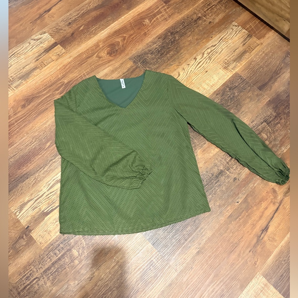 NEW ePretty Olive V-Neck Blouse